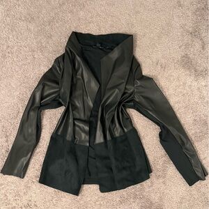 Alfani Women’s Forest Green Leather/Velvet Cardigan